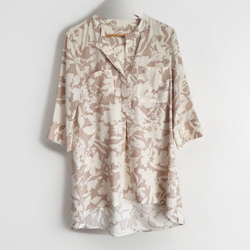 Soft Surroundings Ivory Roselyn 100% Tencel Tunic Top Women’s Small Vacation
